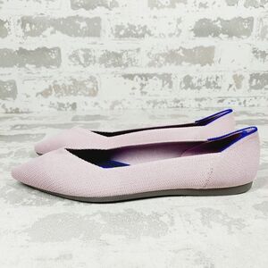 New Rothy's The Flat Pink Knit Pointy Toe Slip On Loafers W208
